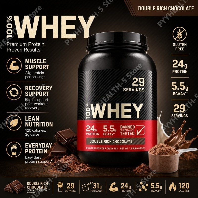 Fitness Nutrition Whey Protein - Weiproteïnepoeder Dubbel Rijke Chocolade 24g Proteïne